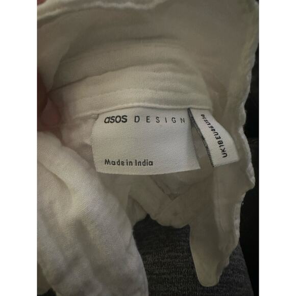 ASOS DESIGN White Double Cloth Oversized Mini Shirt Dress – Size 14 - Picture 7 of 9